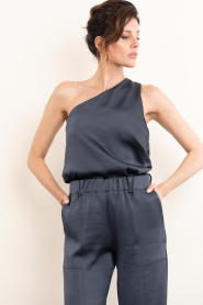 Badits |  Satin one shoulder top Sira | grey | Picture 10