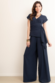 Badits |  Crepe wrap top Bruna | blue | Picture 3