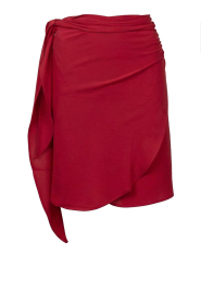 Badits |  Crêpe wrap skirt Cayetana | red