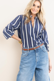 Badits |  Striped blouse Uma | dark blue | Picture 2