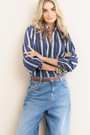 Badits |  Striped blouse Uma | dark blue | Picture 5