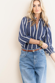 Badits |  Striped blouse Uma | dark blue | Picture 6