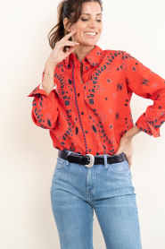 Badits |  Bandana print blouse Nala | red | Picture 5