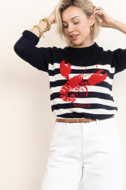 Badits |  Striped sweater with print Sol | dark blue | Picture 5