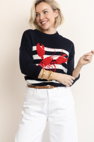 Badits |  Striped sweater with print Sol | dark blue | Picture 6