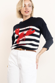 Badits |  Striped sweater with print Sol | dark blue | Picture 2