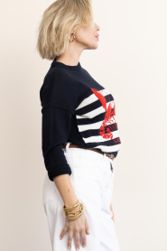 Badits |  Striped sweater with print Sol | dark blue | Picture 7