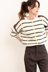 Badits :  Striped knitted sweater Rafaela | natural - img2