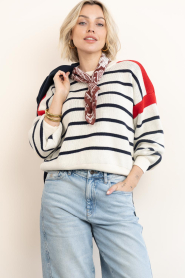 Badits |  Striped knitted sweater Rafaela | red | Picture 2