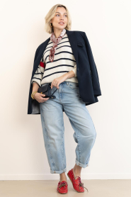 Badits |  Striped knitted sweater Rafaela | red | Picture 3