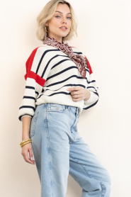 Badits |  Striped knitted sweater Rafaela | red | Picture 4