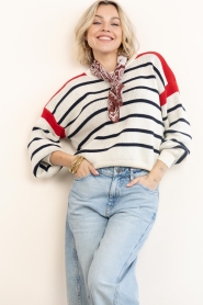 Badits |  Striped knitted sweater Rafaela | red | Picture 5