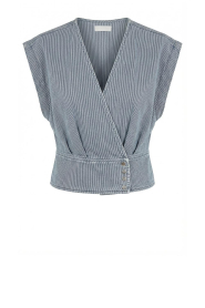 Est'Seven |  Pinstripe denim top Pfeiffer | blue | Picture 1