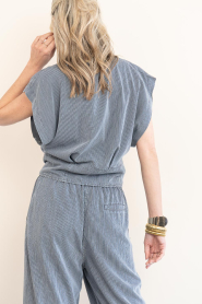 Est'Seven |  Pinstripe denim top Pfeiffer | blue | Picture 8