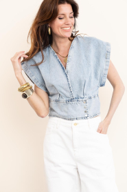 Est'Seven |  Denim top pfeiffer | blue | Picture 4