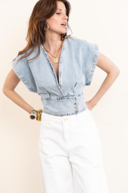 Est'Seven |  Denim top pfeiffer | blue | Picture 5