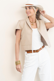 Est'Seven :  Cropped blazer Kya | beige - img4