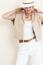 Est'Seven :  Cropped blazer Kya | beige - img5