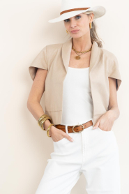 Est'Seven :  Cropped blazer Kya | beige - img6