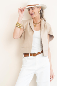 Est'Seven :  Cropped blazer Kya | beige - img7