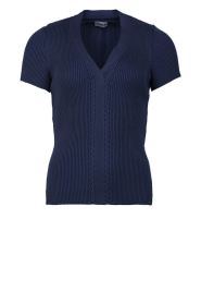 Est'Seven |  Stretch top with V-neck Emma | dark blue