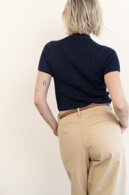 Est'Seven :  Stretch top with V-neck Emma | dark blue - img8
