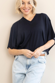 Est'Seven |  Soft viscose sweater Suzette| dark blue  | Picture 5