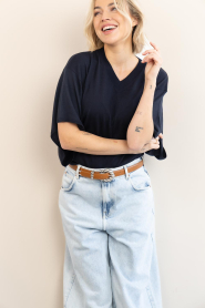Est'Seven |  Soft viscose sweater Suzette| dark blue  | Picture 6
