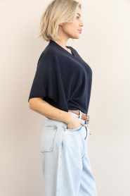 Est'Seven |  Soft viscose sweater Suzette| dark blue  | Picture 7