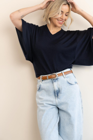 Est'Seven |  Soft viscose sweater Suzette| dark blue  | Picture 4