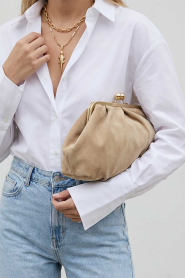 Est'Seven :  Suéde clutch Sixx | beige - img5