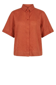 Est'Seven |  Linen mix blouse Freya | orange  | Picture 1