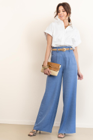 Est'Seven |  Wide leg trousers Jildau | blue | Picture 3
