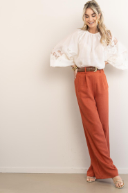 Est'Seven :  Wide leg trousers Jildau | red - img4