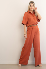 Est'Seven :  Wide leg trousers Jildau | red - img5