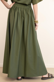 Est'Seven :  Poplin maxi skirt Aylin | dark green  - img4