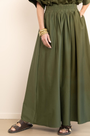 Est'Seven :  Poplin maxi skirt Aylin | dark green  - img6