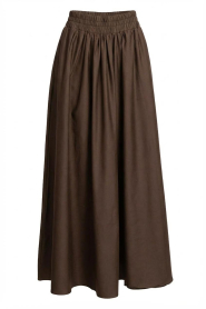 Est'Seven |  Poplin maxi skirt Aylin | brown