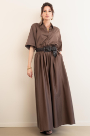 Est'Seven |  Poplin maxi skirt Aylin | brown | Picture 4
