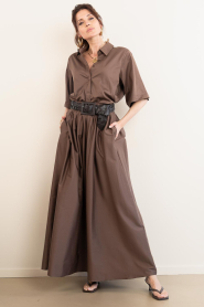 Est'Seven |  Poplin maxi skirt Aylin | brown | Picture 5