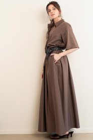 Est'Seven |  Poplin maxi skirt Aylin | brown | Picture 6