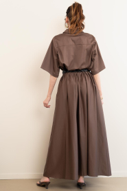 Est'Seven |  Poplin maxi skirt Aylin | brown | Picture 7