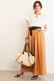 Est'Seven :  Poplin maxi skirt Aylin | orange - img2