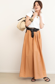 Est'Seven :  Poplin maxi skirt Aylin | orange - img4