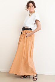 Est'Seven :  Poplin maxi skirt Aylin | orange - img5