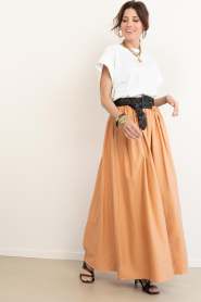 Est'Seven :  Poplin maxi skirt Aylin | orange - img6