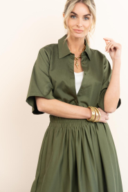 Est'Seven |  Poplin blouse Alijah | green  | Picture 2