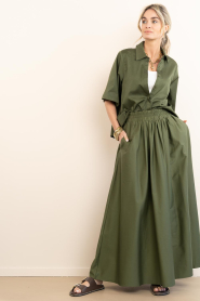 Est'Seven |  Poplin blouse Alijah | green  | Picture 3