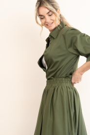 Est'Seven |  Poplin blouse Alijah | green  | Picture 9