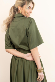 Est'Seven |  Poplin blouse Alijah | green  | Picture 10